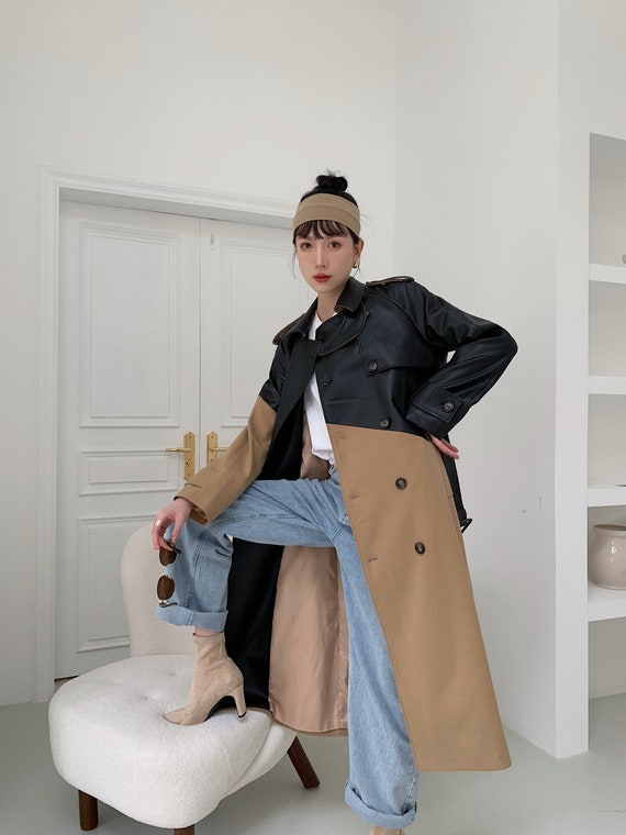 Patchwork trench coat sale