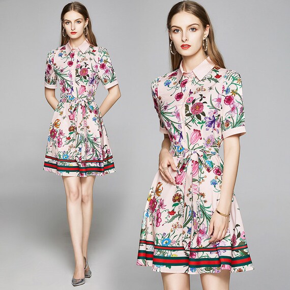 Designer Classic Art Pattern Dress Women One Piece Dress With Etsy Australia