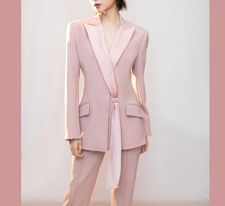 Donna Abbigliamento da Abiti da Completi pantalone Blazer da abito maschile fluoASOS in Materiale sintetico di colore Rosa 