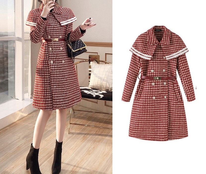 Red Houndstooth Jacket Etsy Singapore