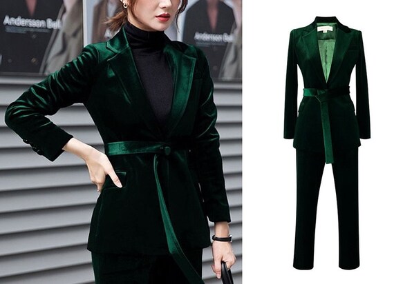 dark green suit jacket womens