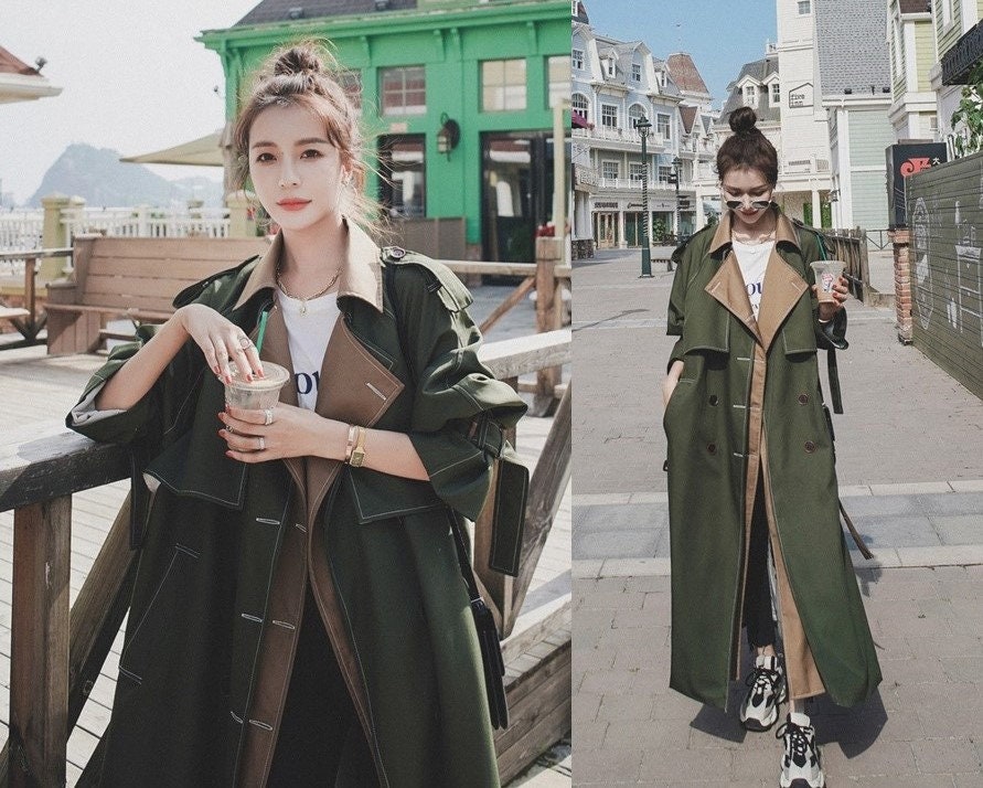 I Nonsens indeks Burberry Trench Coat Green - Etsy