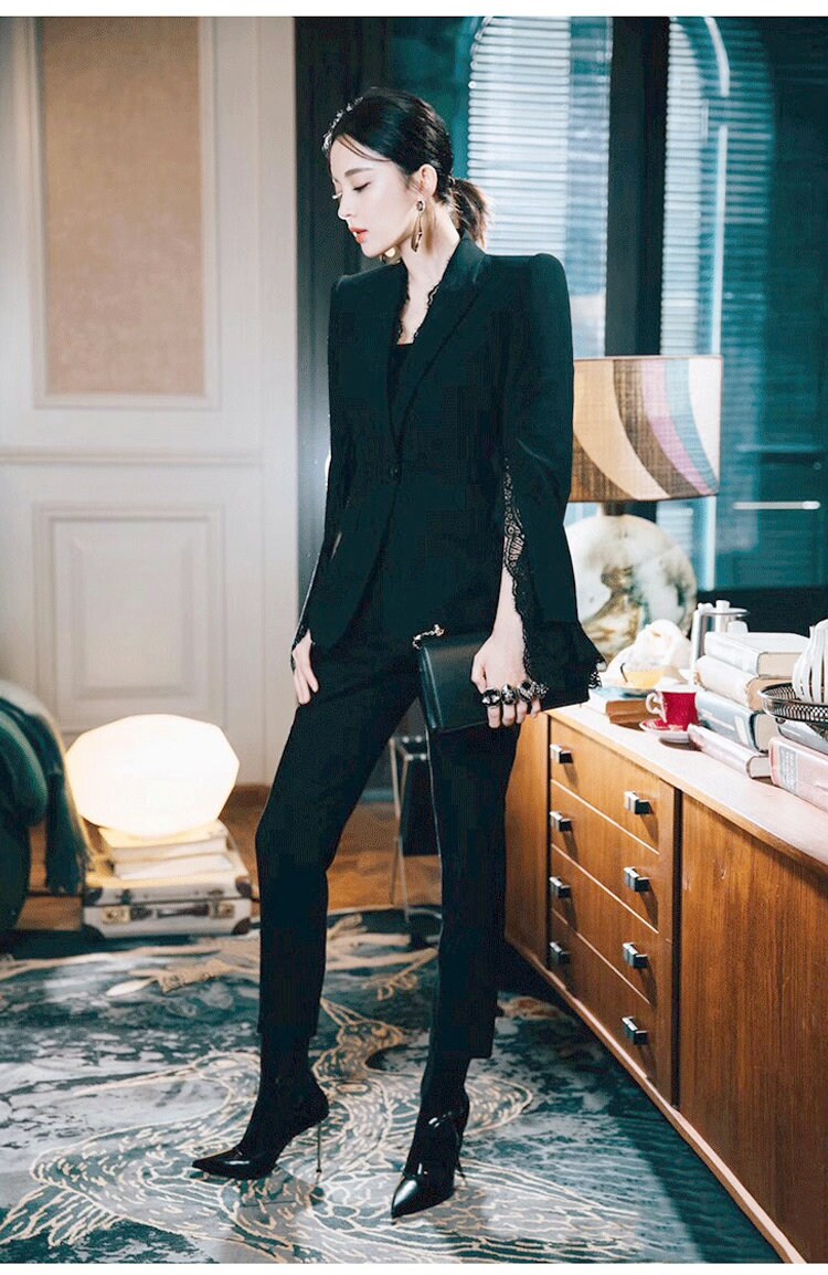 White blazer black lapel womens sale