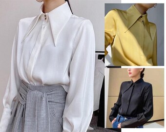 large collar white shirt