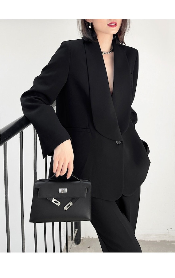Women's Black Business Blazer Pant Suit – IRHAZ