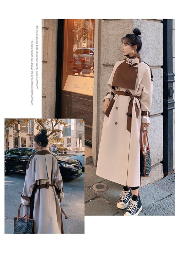 Mixed Color Trench Coat Woman Raincoat Patchwork Style Multi Australia Mixed Color Trench Coat Woman Raincoat, How To Style A Trench Coat In The Fallen Order