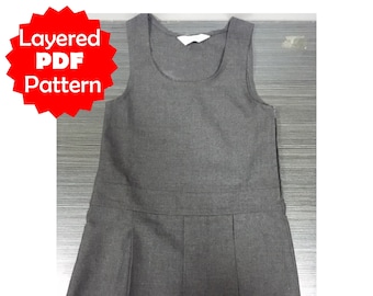 Pinafore Pdf Sewing Pattern | School Uniform Patterns | PDF instant downloadable | A4 Printable | Projector Printing | Kids PDF online