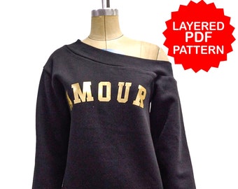 Off Shoulder Top Sewing Pattern | Women's Winter DIY | PDF Downloadable Mold | Warmer Patterns