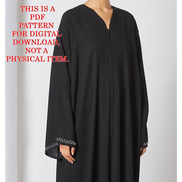 Abaya Pdf Sewing Pattern | Aline Dress | Arabic National Dress Patterns | Niqab | Layered PDF