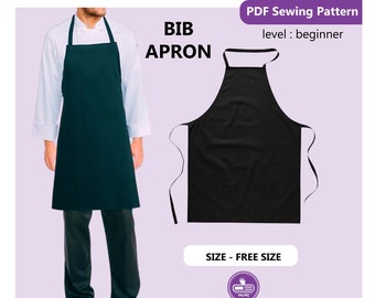 Bib Apron PDF Sewing Pattern | Beginner DIY Chef Apron | Easy Instructions | Hotel Uniform Mold