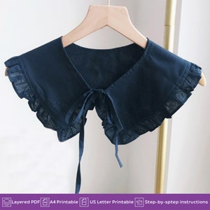 Collar Pattern | False Decorative Removable Fake Pdf Collars Sewing | Tutorials 2023 | Instant Online Downloadable