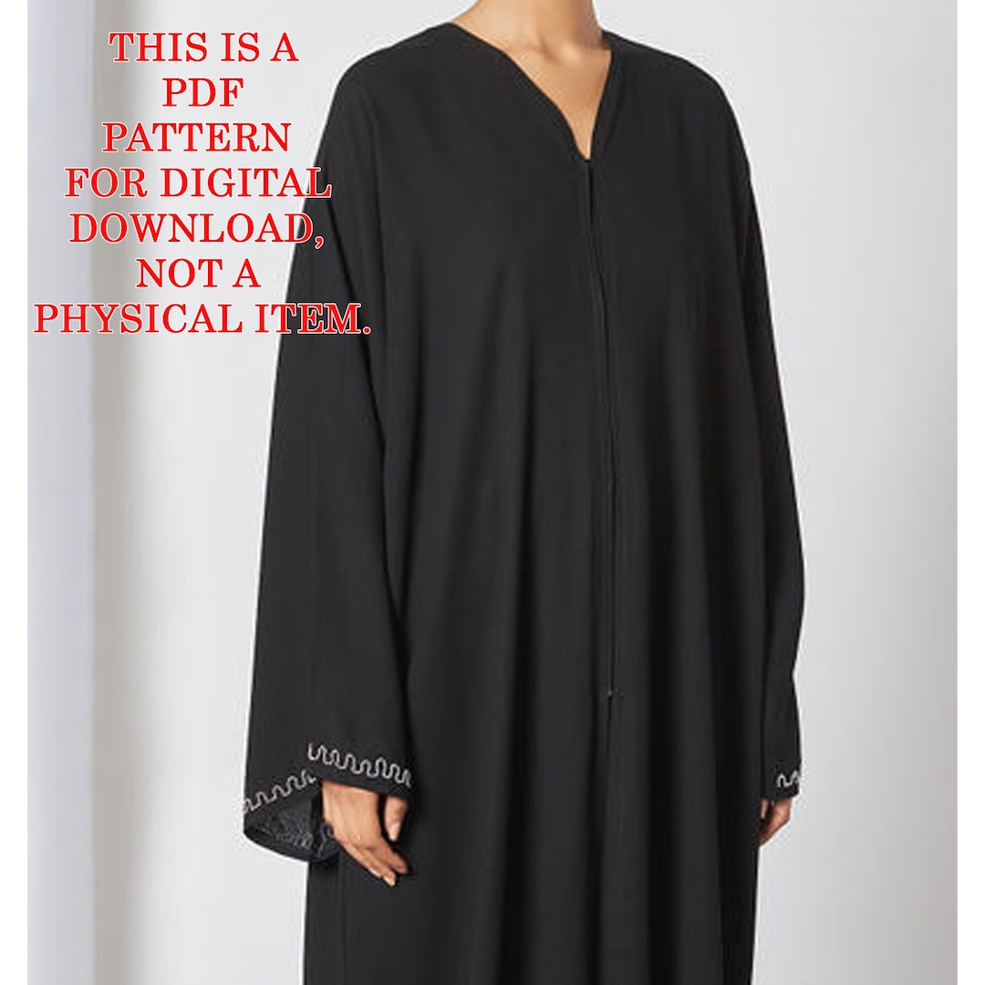 Abaya Pdf Sewing Pattern Aline Dress Arabic National Dress Etsy