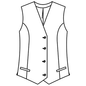 Womens Waistcoat Pdf Sewing Pattern Female Vest Waist Coat Instant ...