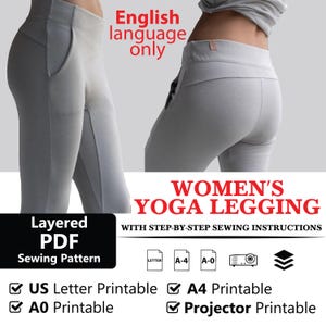 Damskie legginsy do jogi – wzór w formacie PDF | Odzież sportowa DIY | Przyjazne dla początkujących | Do druku w domu