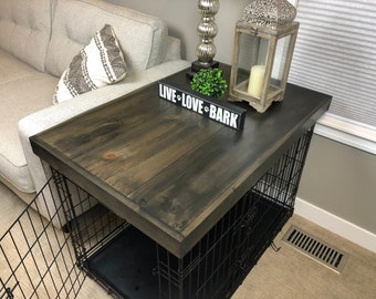Dog Crate Topper | Dog Crate |  Kennel Topper | Farmhouse Crate | Dog Kennel Wood Table Top | Dog Crate Top | Crate Topper