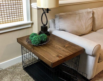 Dog Kennel Wood Table Top Dog Kennel Cover Dog Crate Topper Farmhouse Dog Kennel Top Dog Crate Table Crate Cover Dog Kennel Furniture