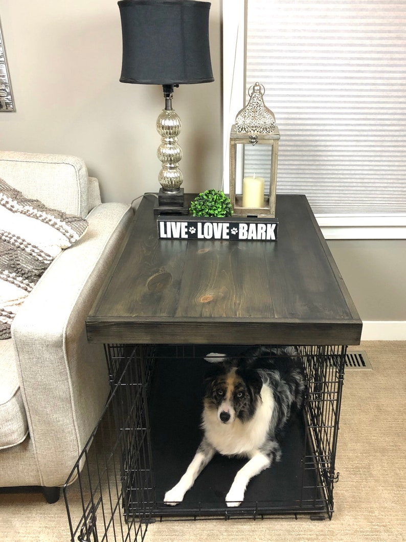 Dog Crate Topper Dog Crate Furniture Topper Farmhouse Crate Etsy