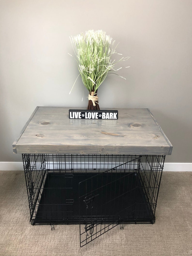 Dog Crate Topper Dog Crate Furniture Topper Farmhouse Crate Etsy