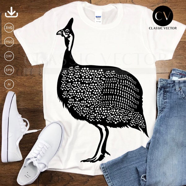 Beautiful Helmeted Guineafowl Svg File