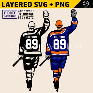 Customizable Hockey Player SVG + PNG Bundle for Cricut Enthusiasts