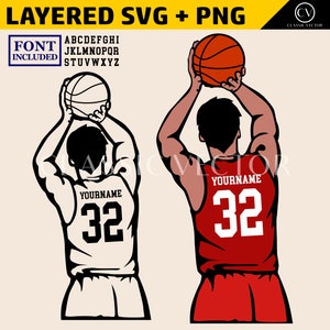 Anpassbarer männlicher Basketball Spieler SVG PNG digitaler Download