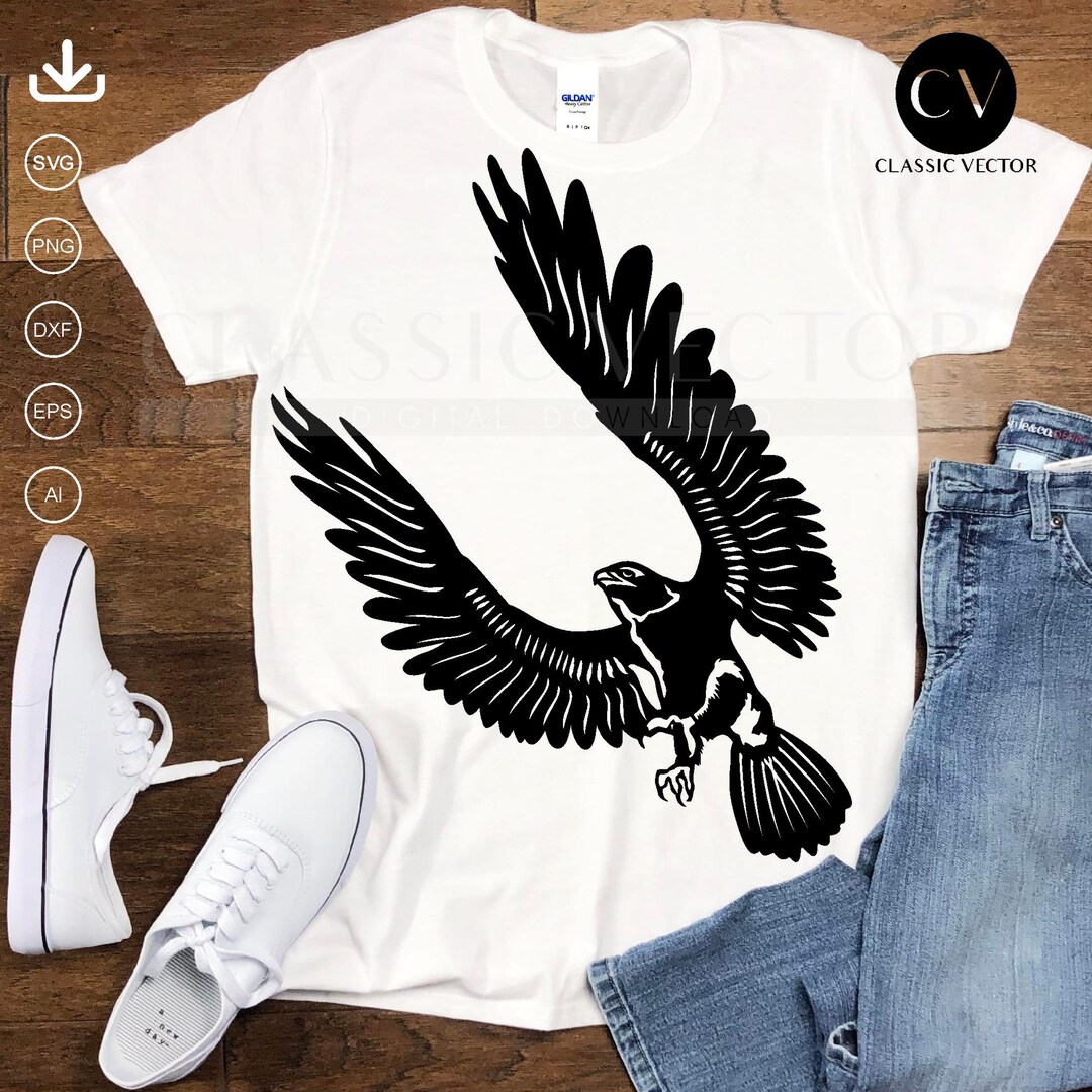 Beautiful Falcon Wings Clipart Wild Bird Svg Etsy
