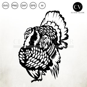 Turkey Svg, Turkey Png, Turkey Silhouette, Turkey Vector, Turkey Cut Files, Turkey Hunting Svg, Hunting Svg, Turkey Clipart, Turkey Svg File