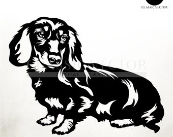 かわいいダックスフント、ダックスフント犬 SVG、ダックスフント SVG、ダックスフント レーザーカット、ダックスフントの頭、ダックスフントの顔 SVG、ソーセージ犬 SVG、ワイナー SVG ファイル、DXF