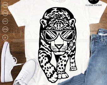 Cheetah Wearing Sunglasses SVG File