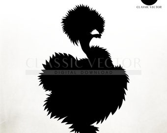 Beautiful Showgirl Silkie Hen, Chicken Svg, Chicken Girl, Silky Chicken Clipart, Showgirl Chicken,  Silkie Chicken Png, Chicken Silhouette