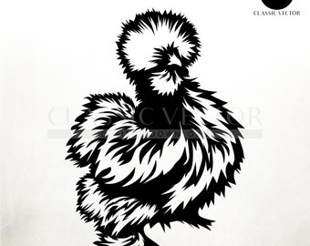 Silkie Hen SVG: Chicken Vector Graphic (Digital Download)
