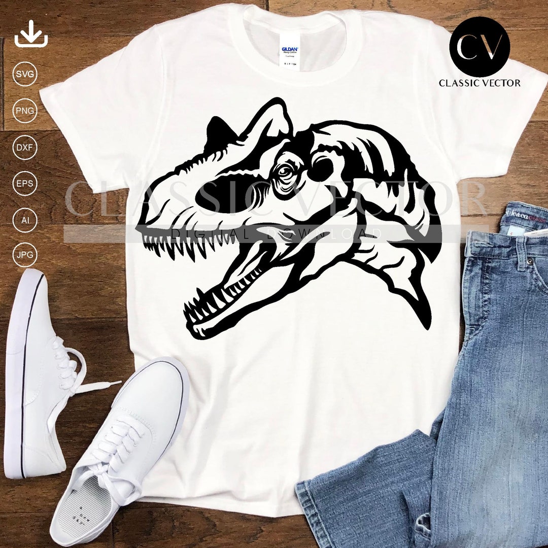 Allosaurus Head Clipart Dinosaur Head Svg - Etsy