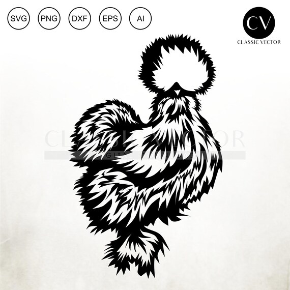 Showgirl Silkie Chicken Hen SVG Chicken Clipart - Etsy