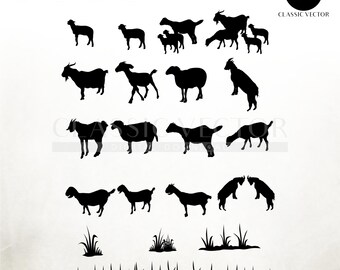 goat bundle, grass bundle, goat svg, goat png, goat cutfile, goat cricut file, goat baby, goat silhouette, goat clipart, goat clip art, Dxf