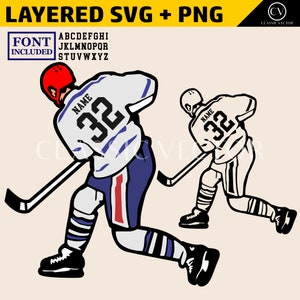 Personalisierbarer Eishockey Spieler SVG + PNG: Entfessle die Kraft der Personalisierung!