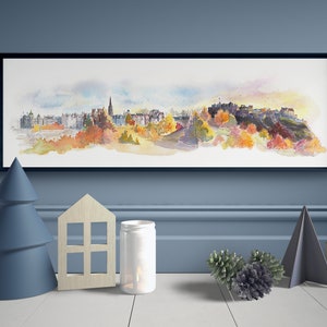 View of Old Town Edinburgh in Watercolour- Glicee print HQ - Four sizes