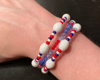 4th of July Memory Wire Bracelet
