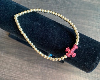 Religious Cross Stretch Bracelet, christian bracelet, catholic bracelet, Jesus bracelet, simple bracelet, beaded bracelet, bible bracelet
