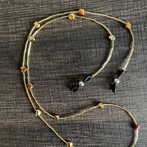 Fire and Gold Eyeglass Chain