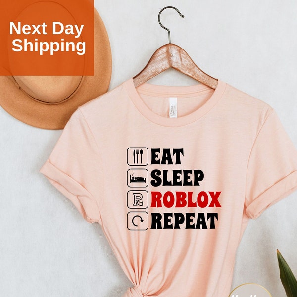 Eat Sleep Roblox Repeat Shirt, Gamer Shirt, Roblox Shirt, Streamer Shirt, Gift for Kids, Roblox Tee, Event Shirt, Gift for Birthday