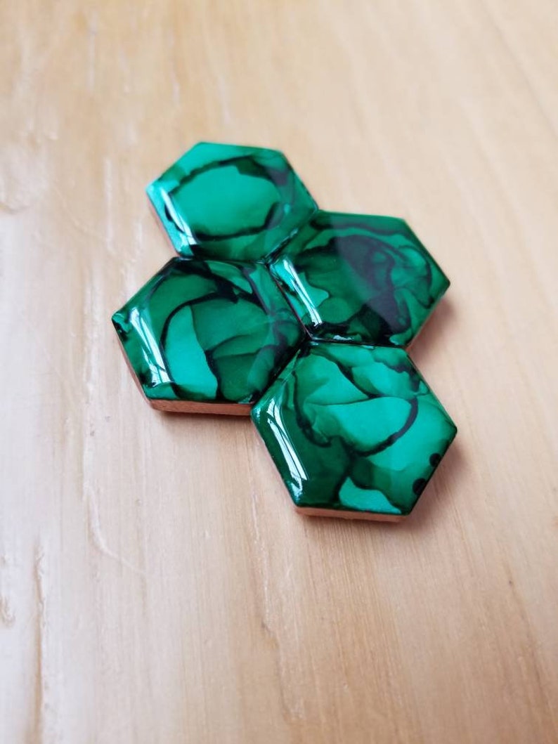 Ceramic Hand-Painted Alcohol Ink Magnets