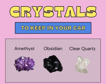 3 Crystals to Keep in Your Car, Ethically Sourced Black Owned Metaphysical Healing Crystal Bundle Gift Set for Protection Safe Travel Focus