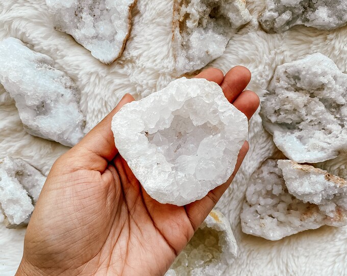 Snow Quartz Cluster, Ethically Sourced Snow Quartz Healing Crystal