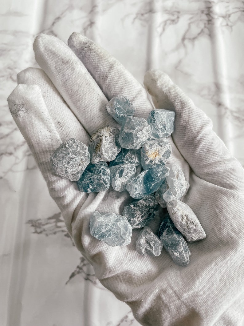 Rough Celestite, Ethically Sourced Black Owned Natural Raw Celestine Healing Crystal Gemstone Gift, Angel Guides & Throat Third Eye Chakra image 2