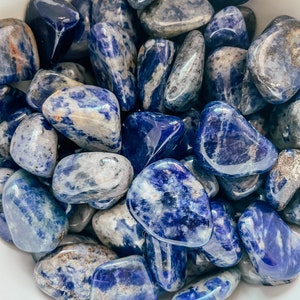 Tumbled Sodalite, Ethically Sourced Quartz Healing Crystal Gift for Knowledge Wisdom Intuition Spirituality Gemstone Black Owned