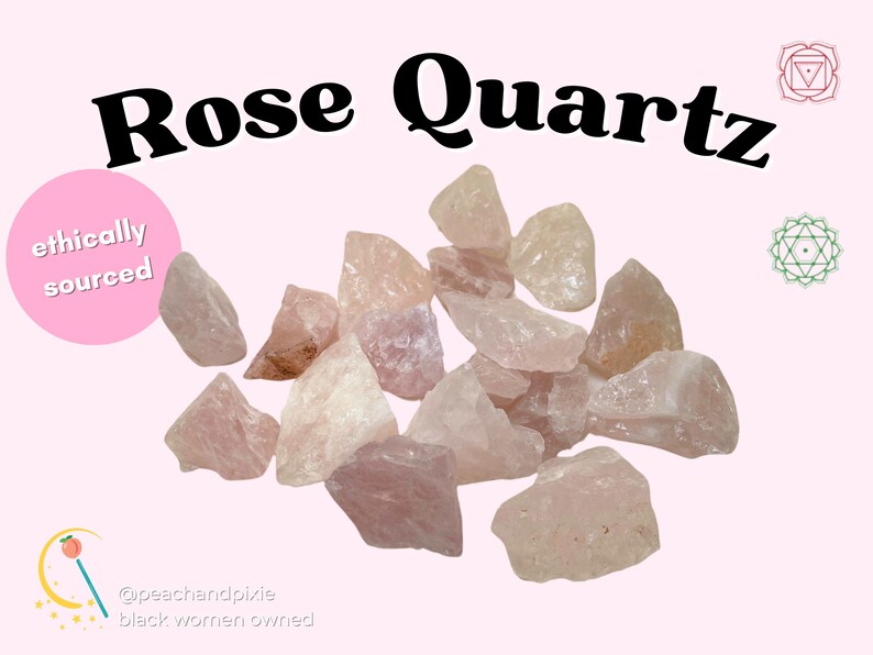 Quarzo rosa grezzo, cristallo curativo al quarzo rosa di proprietà nera di provenienza etica, regalo per amore, compassione, pietra preziosa calmante per il chakra del cuore