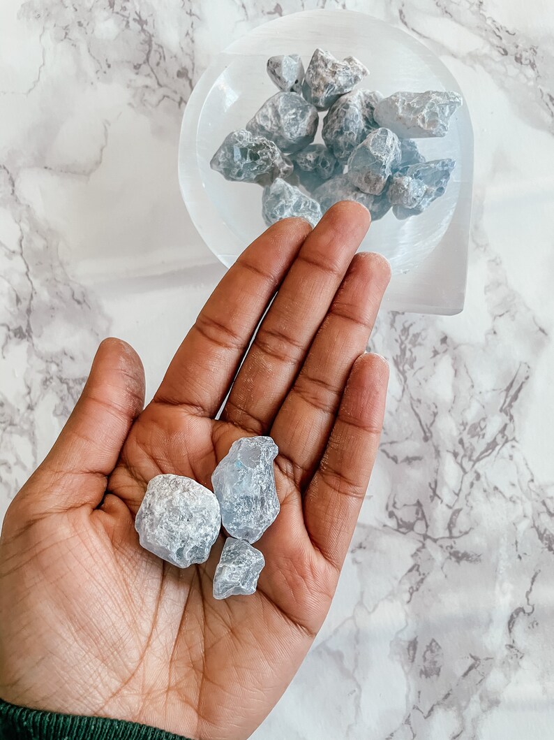 Rough Celestite, Ethically Sourced Black Owned Natural Raw Celestine Healing Crystal Gemstone Gift, Angel Guides & Throat Third Eye Chakra image 3