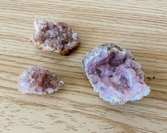 Pink Amethyst Geode Druzy, Ethically Sourced Rare Pink Amethyst Druzy Healing Crystal Gemstone Cluster Black Owned