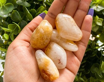 Tumbled Citrine, Ethically Sourced Black Owned Citrine Tumbled Healing Crystal for Money Luck Wealth Gemstone