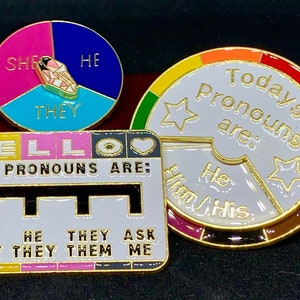 Bulk Order Pronoun Pins (Enamel) – The QUILTBAG